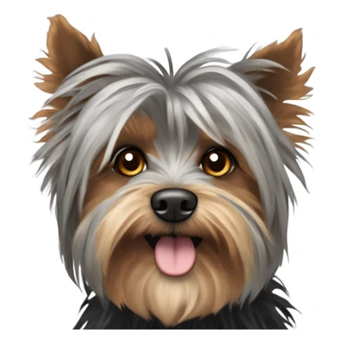 super old crusty scraggly black brown and a little bit of gray dog that’s super ugly and old yorkshire terrier and maltese mix make it way way way uglier and crustier  sticker