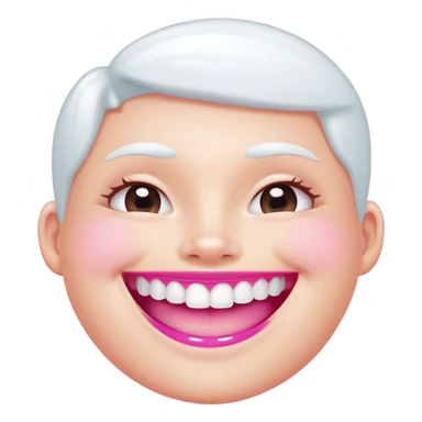 Pearly white tooth with a cute smile and pink cheeks sticker