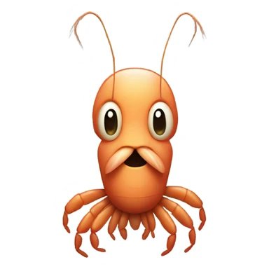 A shrimp with a mustache and beard  sticker