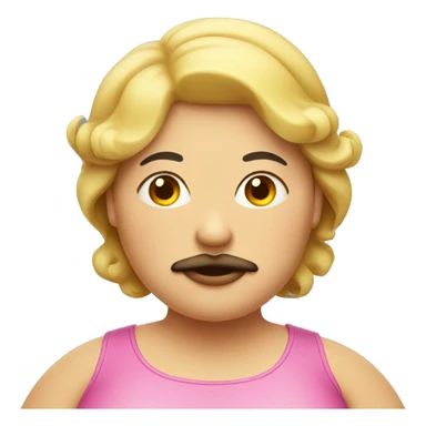 a fat woman with a mustache sticker