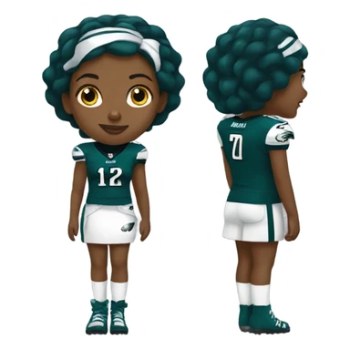  female wearing Philadelphia Eagles jersey sticker