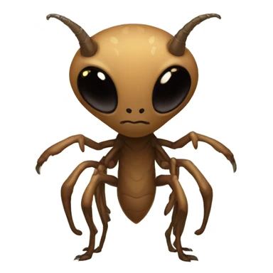 Brown furry alien beast with tendrils on its side, 4 clawed legs, and black eyes and insectoid wings and a long tail  sticker