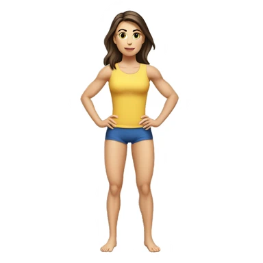 Woman leg muscles, fit Caucasian woman, brunette sticker