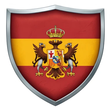 Bandera de españa tricolor actual con un águila marrón en el escudo sticker