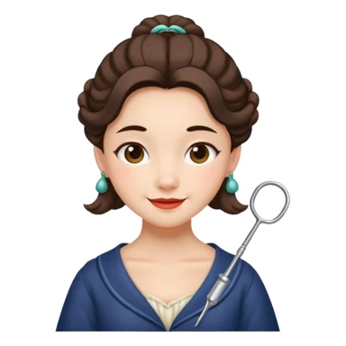 Maomao from Apothecary Diaries emoji with mischievous smile and hairpin sticker