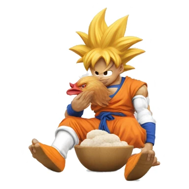 GOKU qui mange un poulet  sticker
