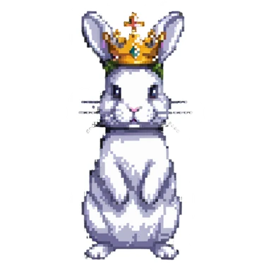 crowned rabbit sticker