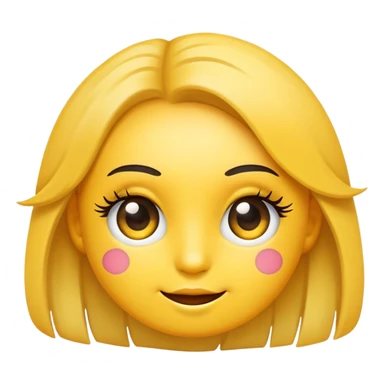 Emoji face with cute lashes and flirty  sticker