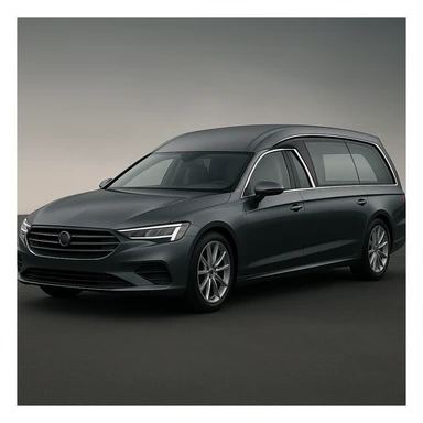 a modern hearse car with sleek lines sticker