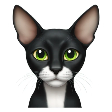  green eyed sphinx black cat with white spot on the nose sticker