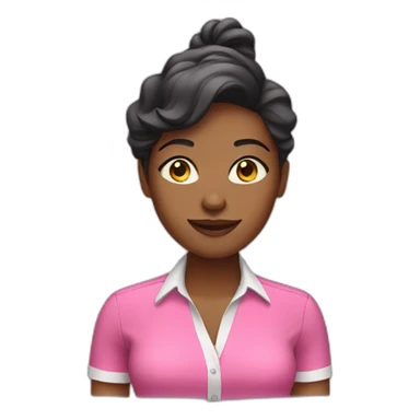 afroamerican saleswoman with pink shirt sticker