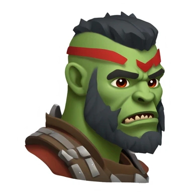 armored orc berserker with red beard & mohican sticker