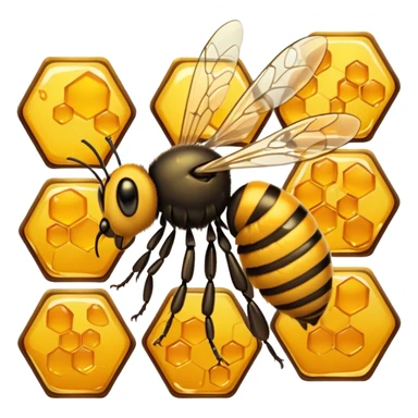 A bee collecting honey sticker