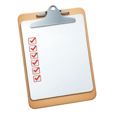minimalist clipboard with a single checkmark sticker