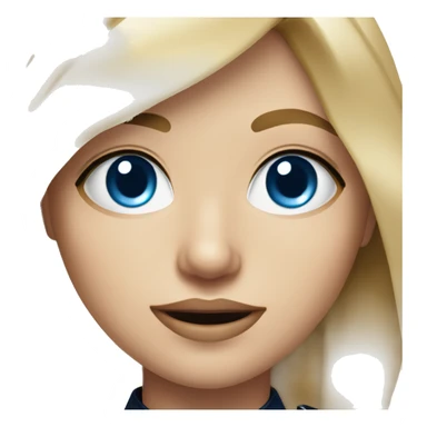 Blonde girl blue eyes hyper realistic police officer sticker
