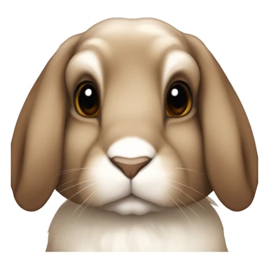 brown holland lop bunny (portrait, facing forward, iOS 17 style, happy) sticker