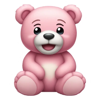 Happy Valentines Yoyi big pink teddy bear sticker