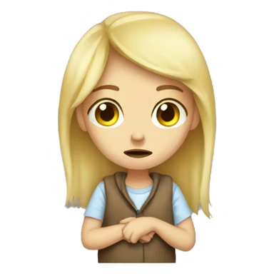 sad cozy blonde girl crying full body  sticker