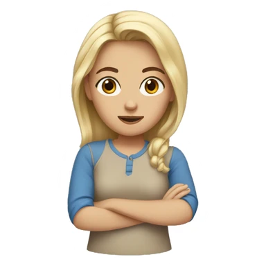 blonde girl with brown eyes blue top sticker