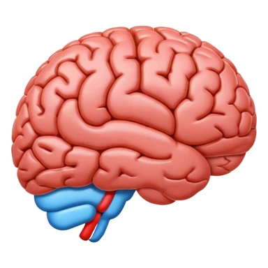brain emoji in the style and colors of the Google logo, clean and modern sticker