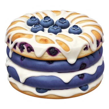 2 blueberry biscuits with white icing swirl on top sticker