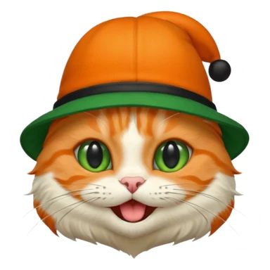 Orange cartoon Katze mit schwarzem melonenhut sticker