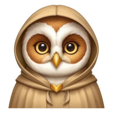 barn owl in beige cloak sticker