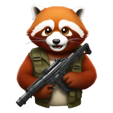Red panda with a gun sticker