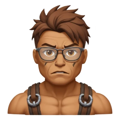 Glasses-Wearing wild Warrior bust sticker