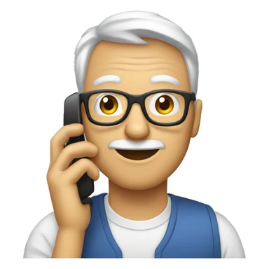 image personne âgée au téléphone sticker