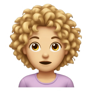 girl sleep with frizzled hair has z's and drooling sticker