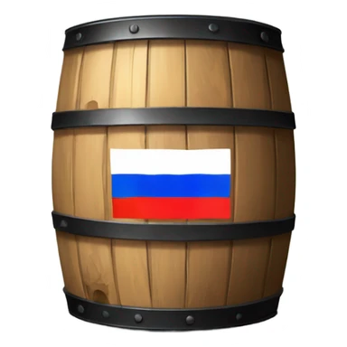 barrel of oil with russian flag sticker