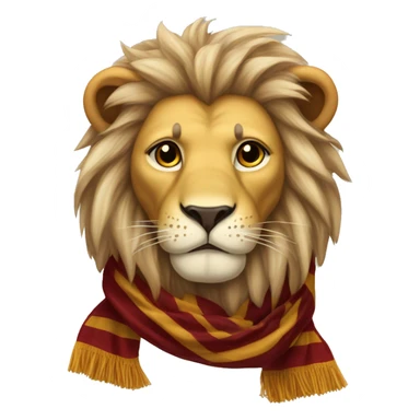 lion head with a long striped gryffindor hogwarts winter scarf sticker