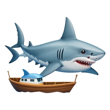 Shark with boat sticker