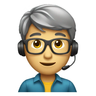 boy call center agent sticker