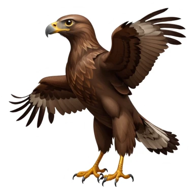 common buzzard standing in profile, simple, clear details sticker