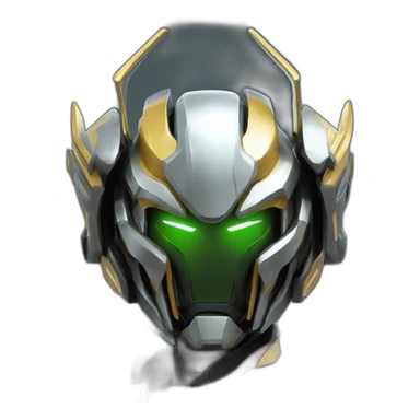 futuristic armored Omega Energy helm radiating energy sticker