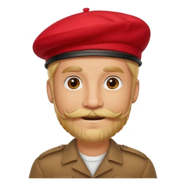Man with Red Beret – Blonde beard, smiling, red hat.





 sticker