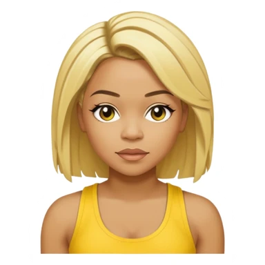 Tionne T-Boz Watkins short with long front blonde hair, yellow tank top sticker