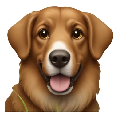 realistic brown dog in grass sticker