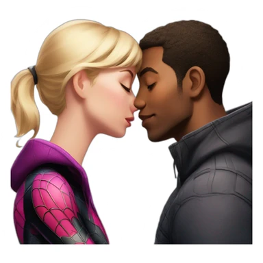Miles morales kissing Gwen Stacey sticker