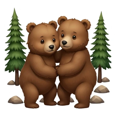 Two bears holding each other  sticker