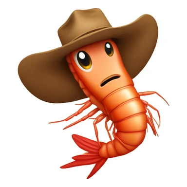 Shrimp wearing cowboy hat sticker