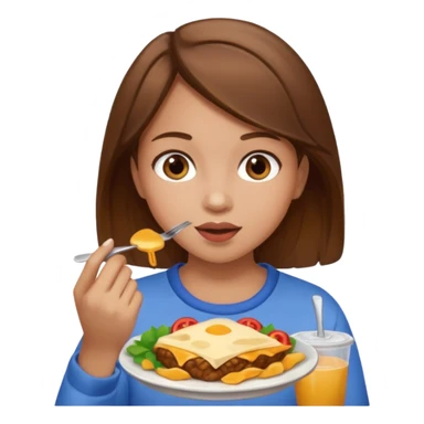 everyday life, food, girl, brown hair sticker
