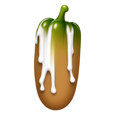 Light-brown ombre skinny long pickle with white paint dripping sticker