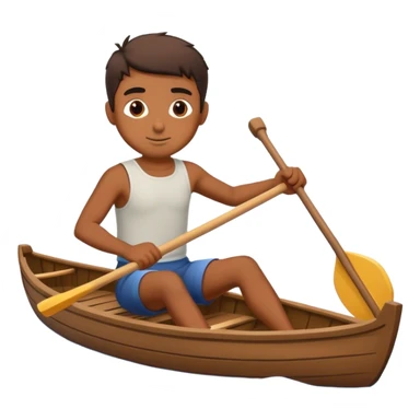 brown Boy rowing boat sticker