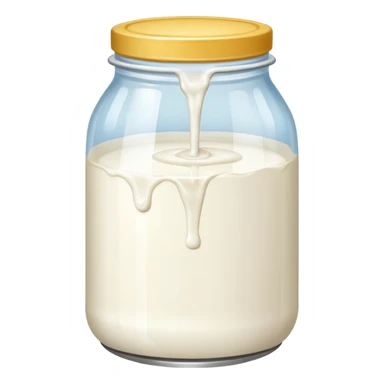 a jar of milk but the top is sticky and its dripping but theres no lit sticker