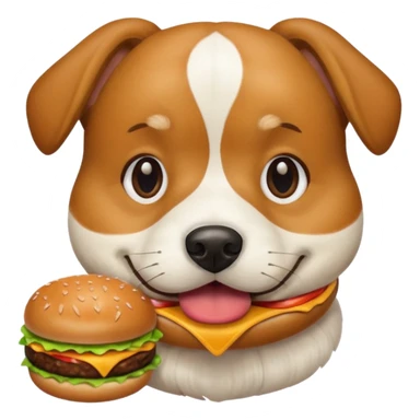 Dog eating burger sticker