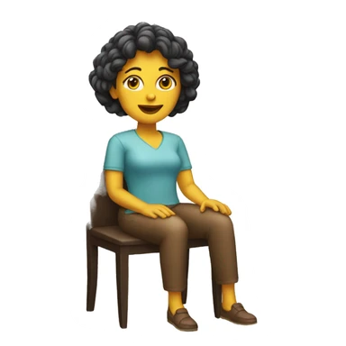 woman sitting down on a chair sticker