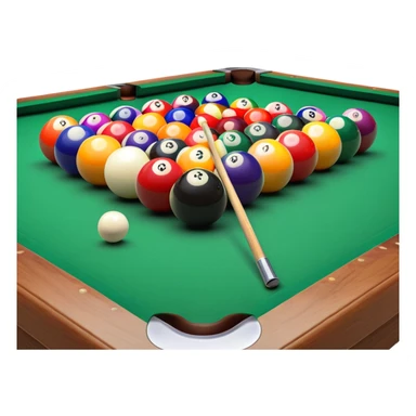 billiards pool table with cue ball and colorful balls sticker